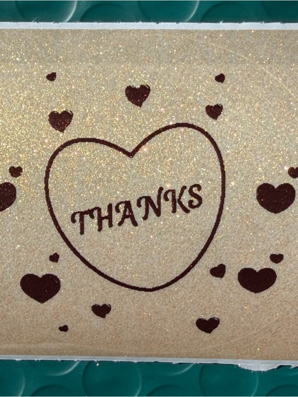 Gold & Black Transparent Glitter Thanks ~50pcs only~